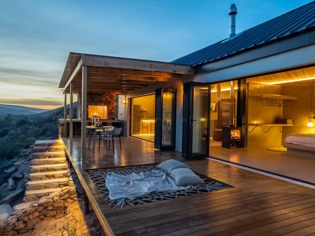 Ananda Cabin Outside deck at Ashante Boutique Retreat in Cederberg